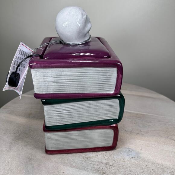 Mr. Christmas Spooky Skull Book Stack Light Up Tabletop Halloween Decor NEW - Picture 8 of 13